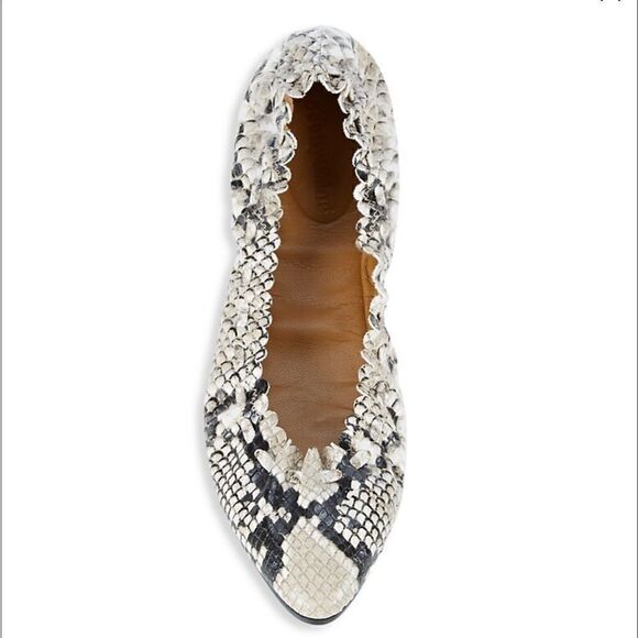 See by Chloe Jane python embossed ballet flats snakeskin 38 EUC sold out online - Picture 1 of 11